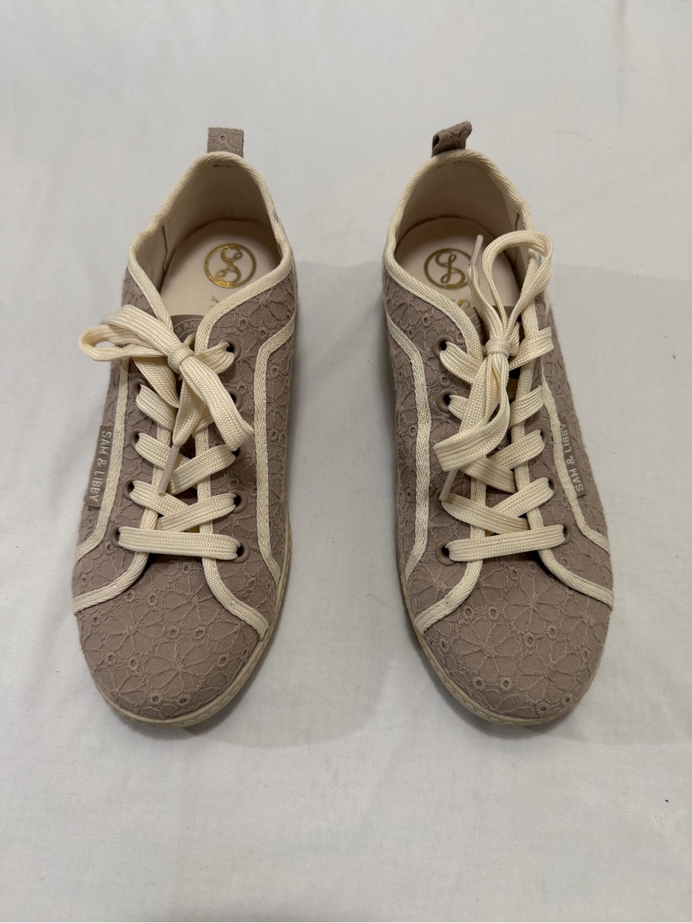 Casual Lace-Pattern Women's Sneakers in Taupe by Sam & Libby